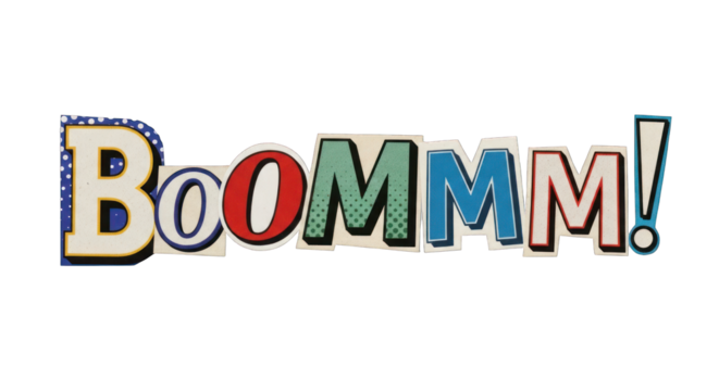 Colorful Comic-Style Word Boom. - Powered by Adobe