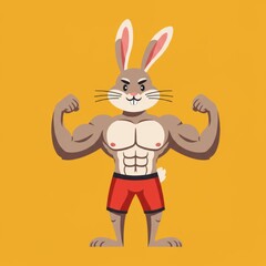 Rabbit mascot illustration with cute yet energetic look. Fast animal symbol isolated on white background. Perfect for esport logo, sports team emblem, and branding design.