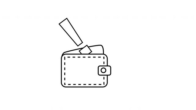 sketch of wallet icon and exclamation mark icon