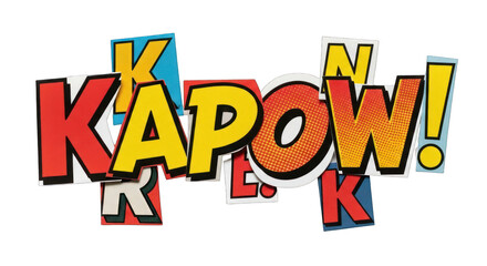 Colorful Comic Book Style KAPOW Exclamation.