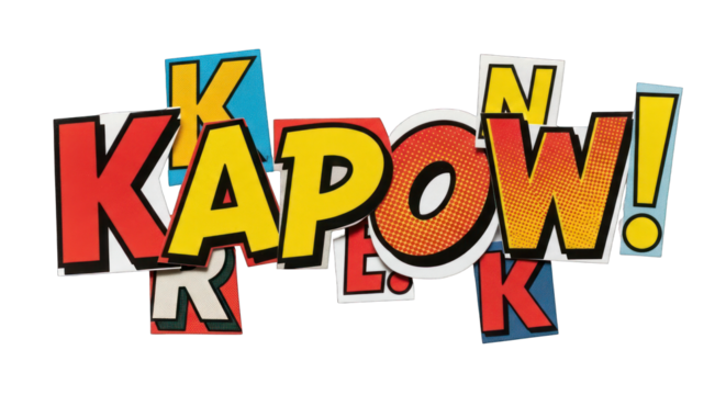 Colorful Comic Book Style KAPOW Exclamation. - Powered by Adobe