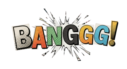 Colorful Comic Book Style BANGGG Explosion.