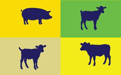 Animal Silhouettes in Color Harmony