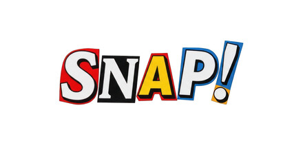 Colorful SNAP Comic Book Style Word Art.
