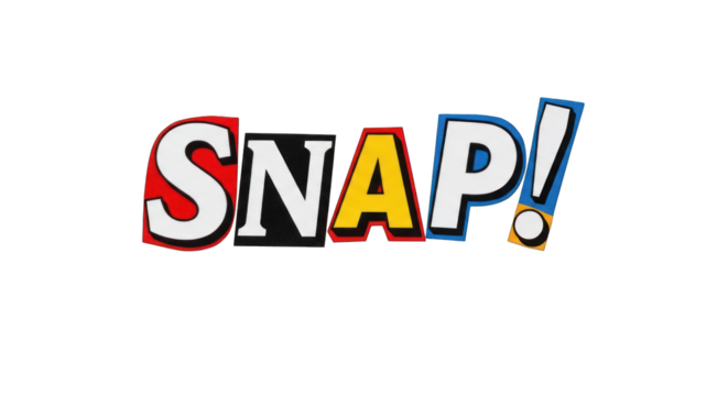 Colorful SNAP Comic Book Style Word Art.