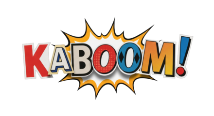 Comic Book KABOOM Explosion Speech Bubble Graphic.