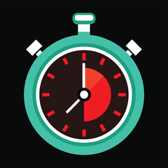 a simple stopwatch with a red face and teal hands  (2).eps