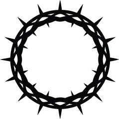 christian crown of thorns black silhouette vector .eps