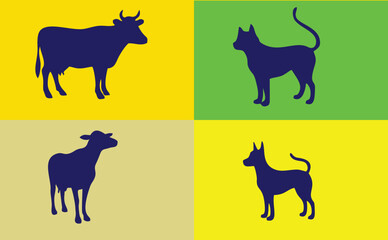 Animal Silhouettes in Color Harmony