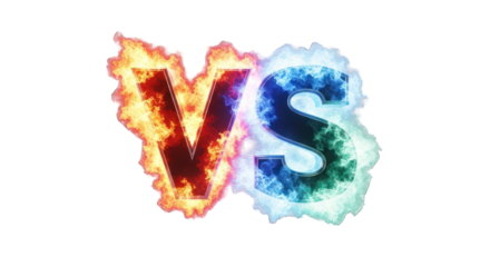 Fiery V versus Icy S: A Dramatic 3D Versus Symbol.