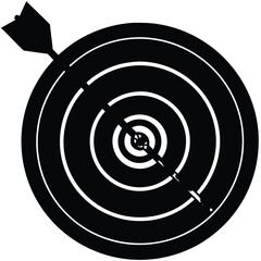 a flat design of a blue archery target with a red  (2).eps