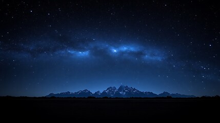Milky Way over a mountain range at night