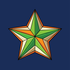 a five pointed star with orange and green facets o (1).eps