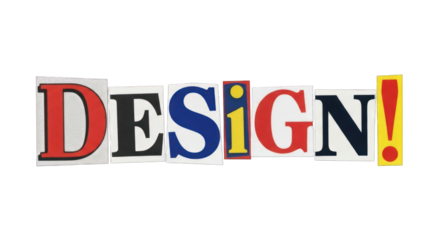 Colorful DESIGN Word Collage on White Background.