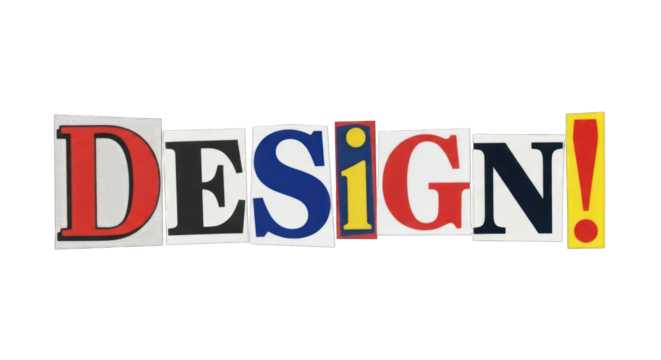 Colorful DESIGN Word Collage on White Background.