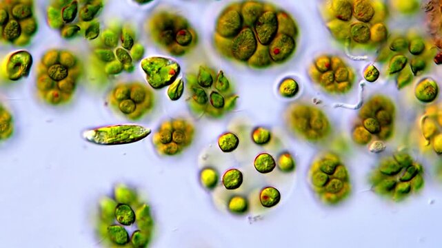 Green algae under DIC microscope 