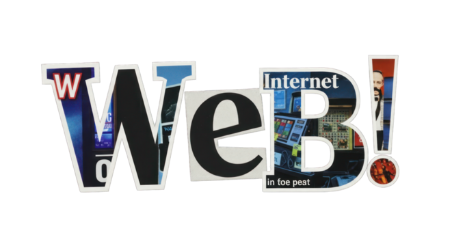 Collage Web with Magazine Cutout Letters.