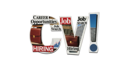 Creative CV Concept with Career and Job Elements.