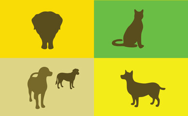 Animal Silhouettes in Color Harmony