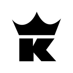 Letter K Crown Logo Icon Design
