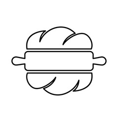 Bread Dough with Rolling Pin Illustration