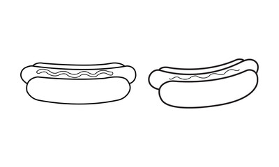 Hot Dog Line Art Vector Illustration