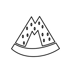 Watermelon slice line art vector icon