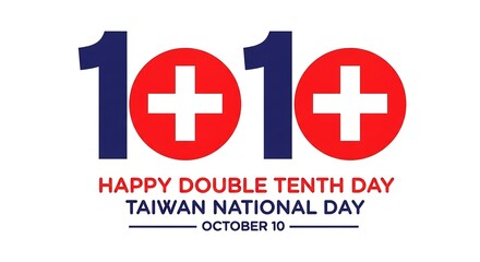 Happy double tenth day taiwan national day october tenth celebration graphic