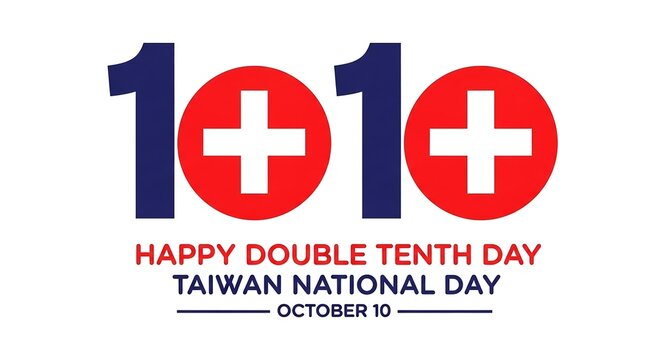 Happy double tenth day taiwan national day october tenth celebration graphic