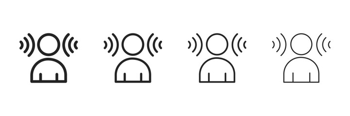 Listening Icon Set With Multiple Line Styles Vector Illustration