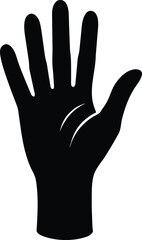 hand vector silhouette waving gesture on white bac.eps