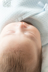 Close-up shot of a baby, newborn infant, 2 months old