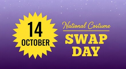 Celebrate national costume swap day on october 14th with festive graphics