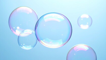 Bubbles floating in the sky: Soap bubbles, delicately suspended in mid-air. A moment of playful innocence, reflecting a beautiful world with iridescent colors.