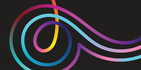 Vibrant Abstract Lines Intertwining on a Black Background. A dynamic image featuring interwoven, colorful lines in various shades of the rainbow against a solid black backdrop.