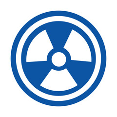 Blue Radiation Symbol Isolated on White Background for Safety and Awareness