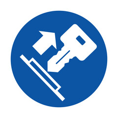 Key Symbol for Security and Access Control in Blue Circle Design