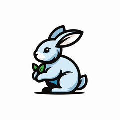 Blue rabbit vector design art illustration