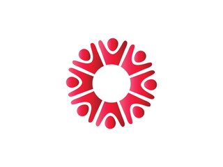 Abstract vector logo concept representing community, unity, teamwork, and connection among people, ideal for corporate identity, social organizations, and nonprofits