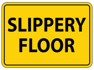 Obraz premium Caution Sign for Slippery Floor Safety Awareness in Public Spaces