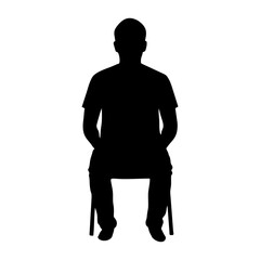 Silhouettes of People Sitting on Chairs
