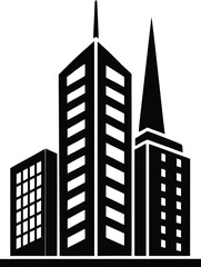 tall tower skyscraper symbol and city block buildi.eps