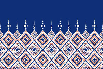seamless pattern with blue and white flowers