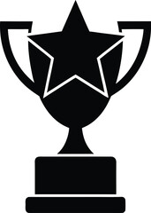 trophy reward with star black silhouette vector on.eps