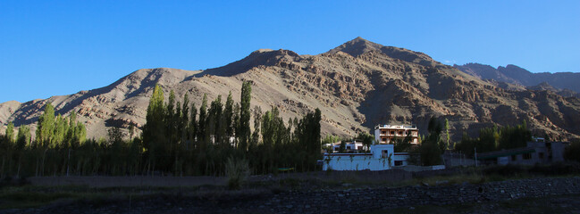 Sunset in Stok, Ladakh, India.