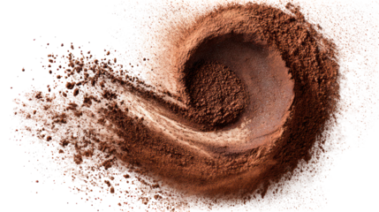 Abstract swirling particle cloud isolated on transparent background