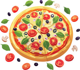pizza isolated vector object