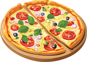 pizza isolated vector object