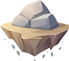 rock stone isolated vector object