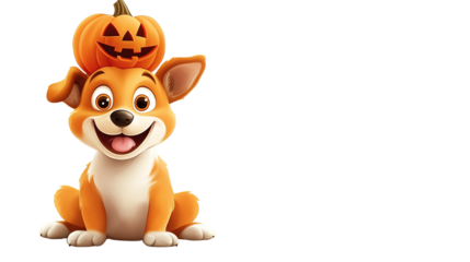 Cute cartoon dog with Halloween